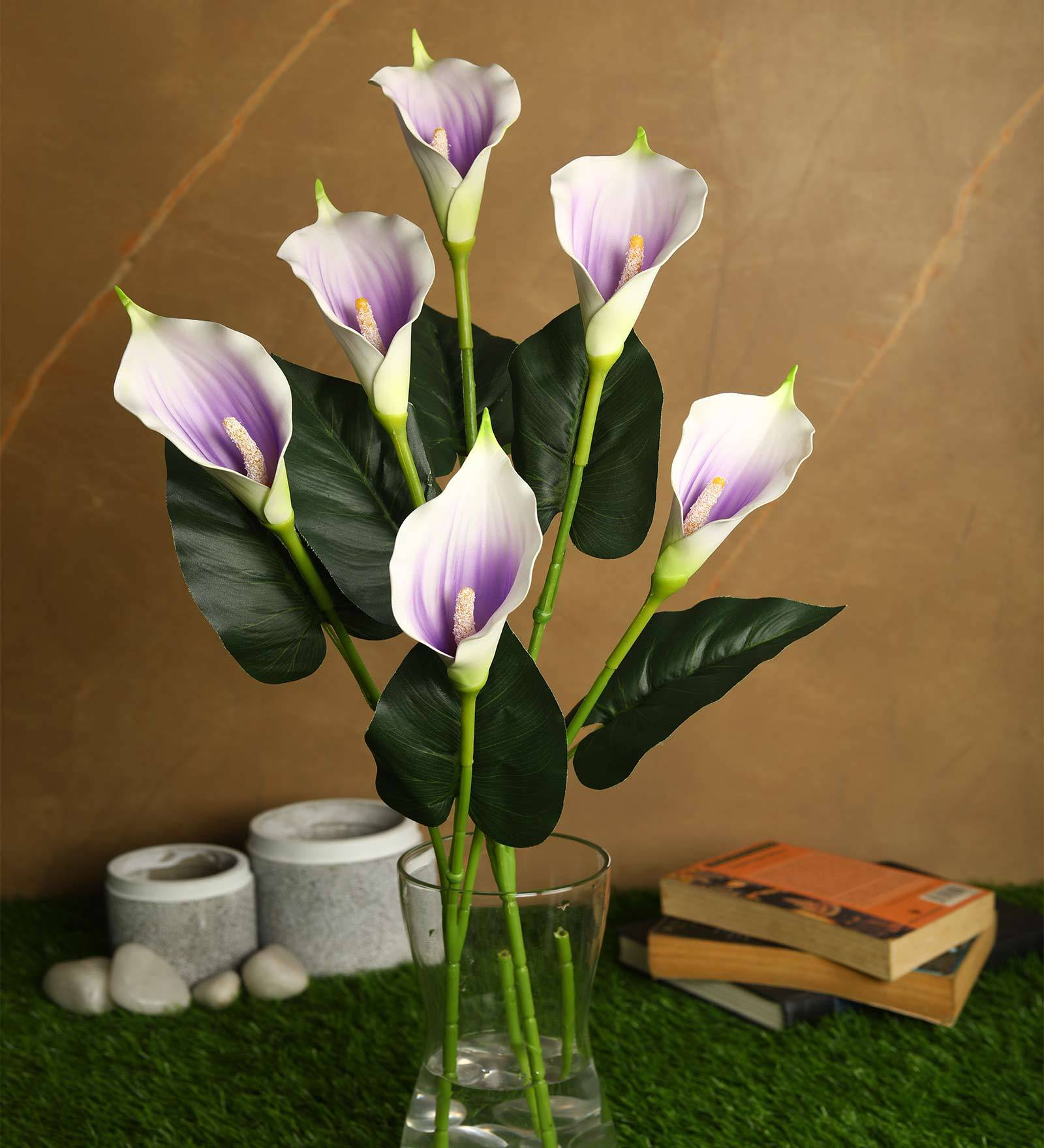 Purple Polyurethane Real Touch Callalily Artificial Flowers