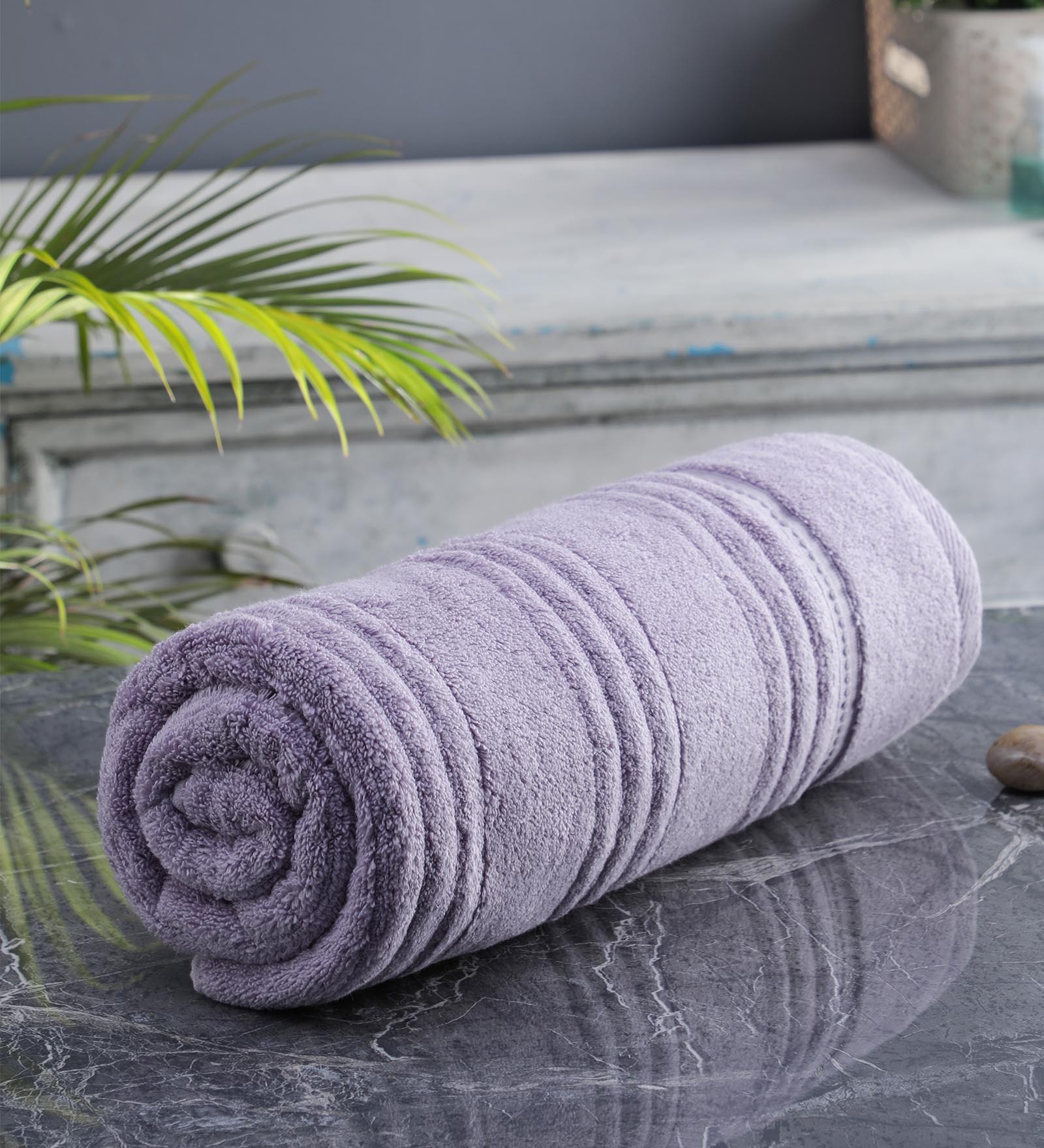 Purple Solid 700 GSM Cotton Bath Towel