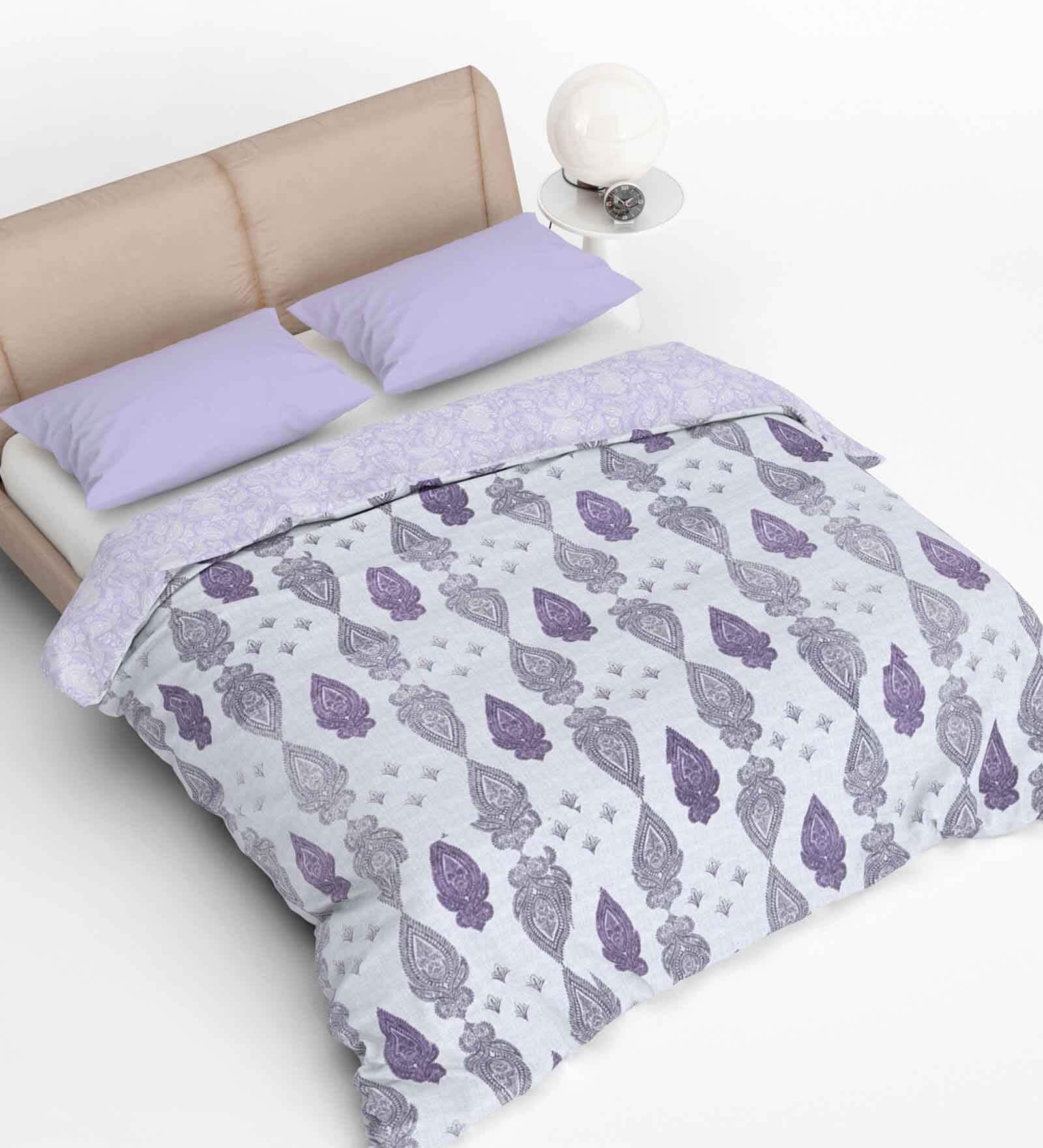 Purple Pure Cotton Printed 150 GSM Single Bed AC Room Dohar