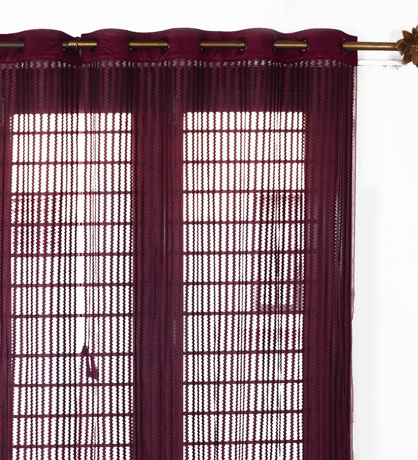 Polyester Sheer 7 Feet Set Of 2 Eyelet Curtains