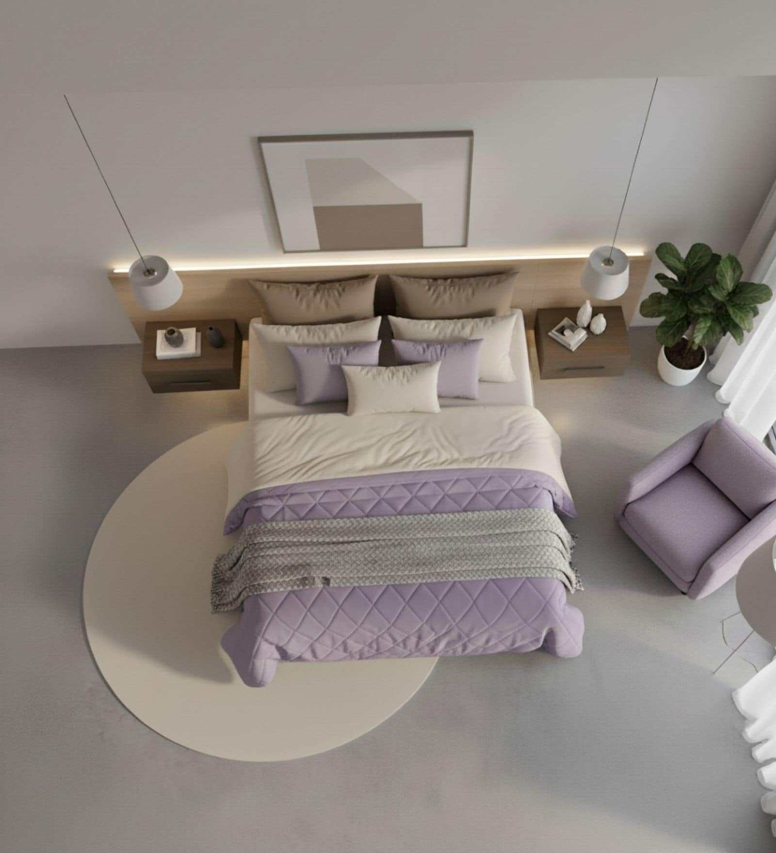 Purple Soft Fluffy Micro Solid Plain Heavy Winter Double 150GSM Reversible Comforter