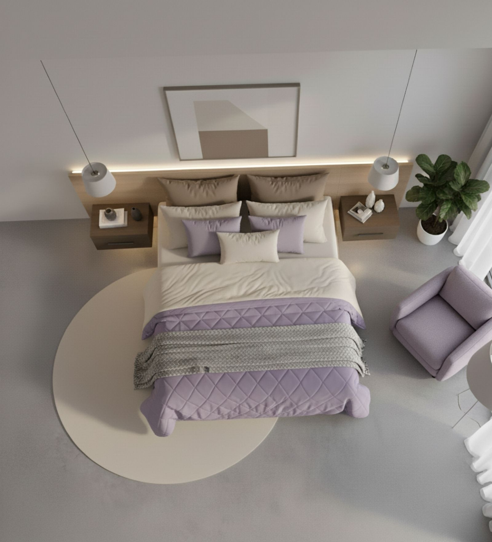 Purple Soft Fluffy Micro Solid Plain Heavy Winter Double 400GSM Reversible Comforter