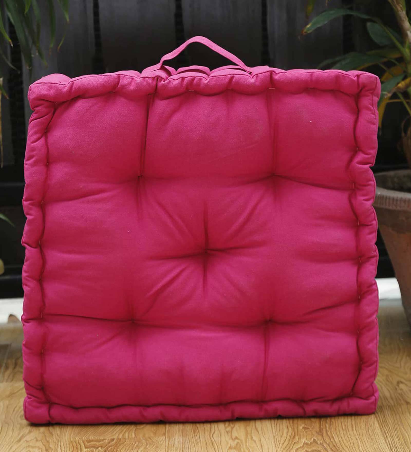 Buy Pink Solid 100% Cotton 24X24 Floor Cushion By Blanc 9 at 35% OFF by ...