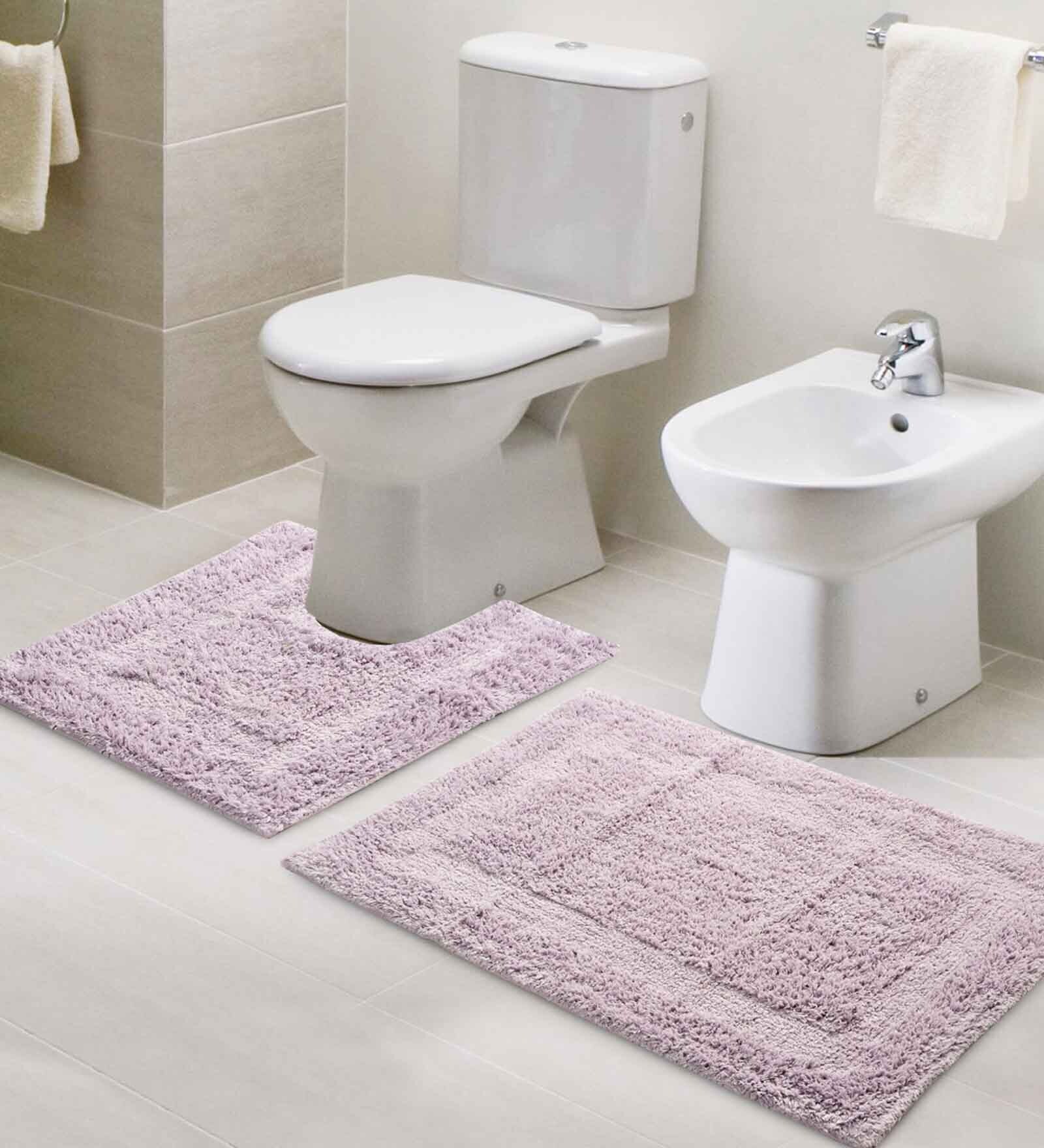 Purple Solid Cotton 31.5x20 Inches Max Absorbant Bath Mat