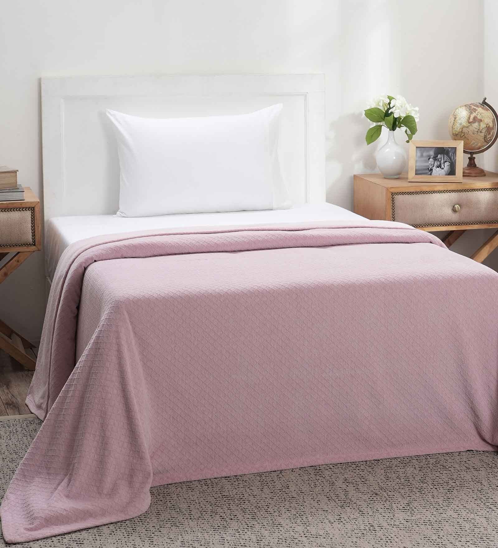 Buy Purple Solid GSM 320 Cotton Single Bed Cover by Maspar at 100 OFF