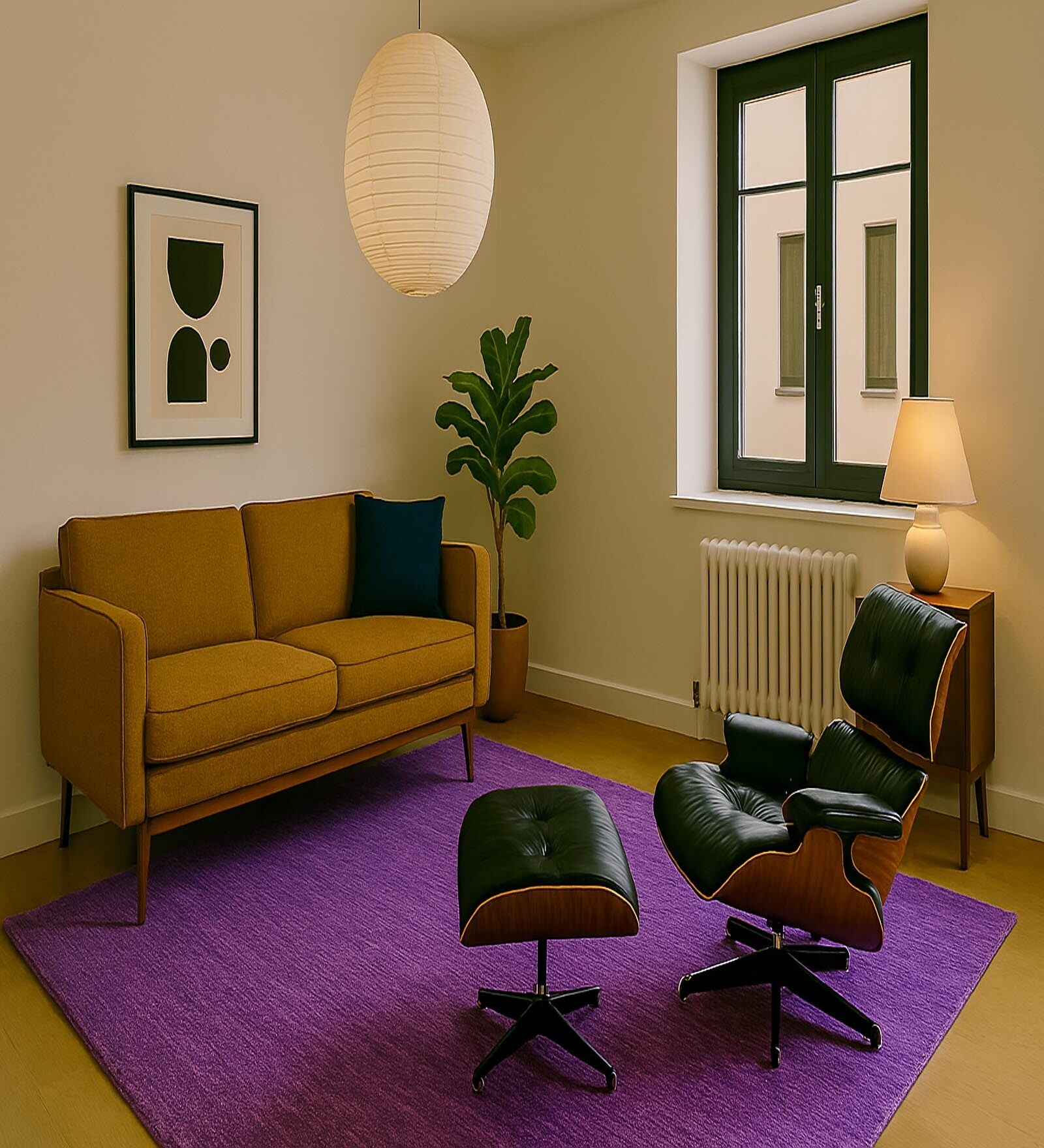 Purple Stripes Wool 8X5 Feet Handloom Carpet