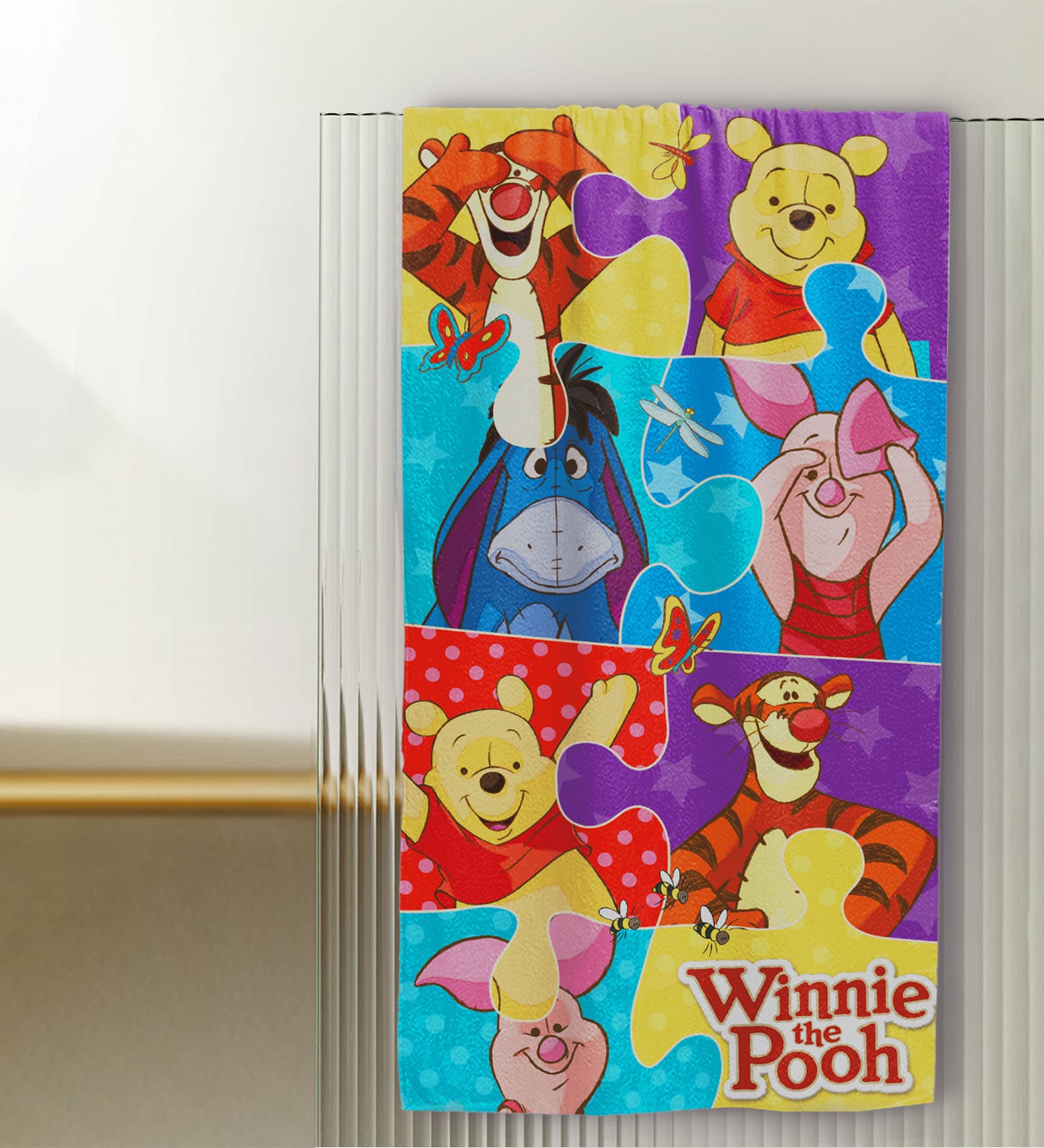 Purple Winnie The Pooh Cotton 47 x 24 Inch Kids Towel 1 Pc