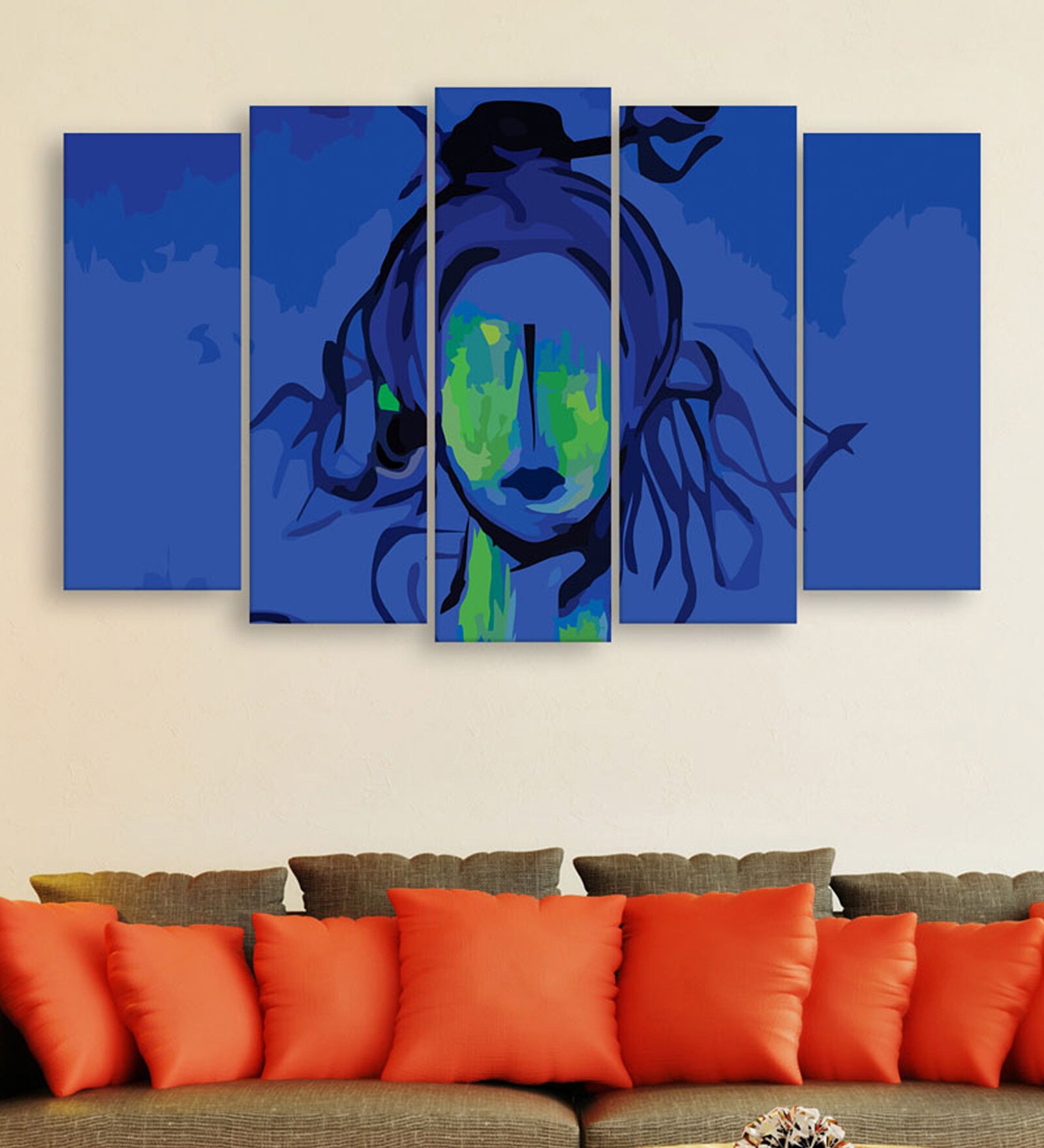 Purple Wood Multiple Frames Beautiful Lord Shiva Art Panels