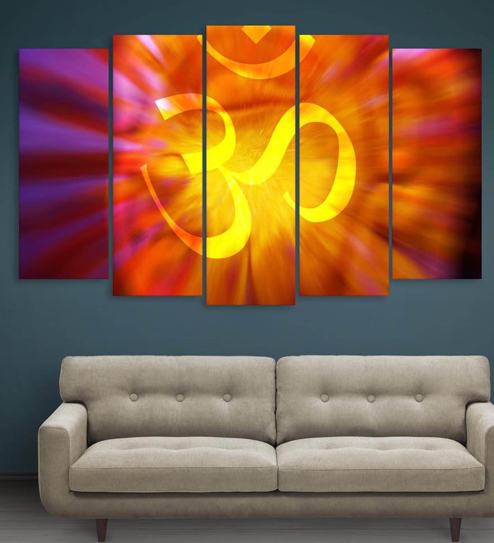 Purple Wood Multiple Frames Beautiful Om Sign Spiritual Art Panels
