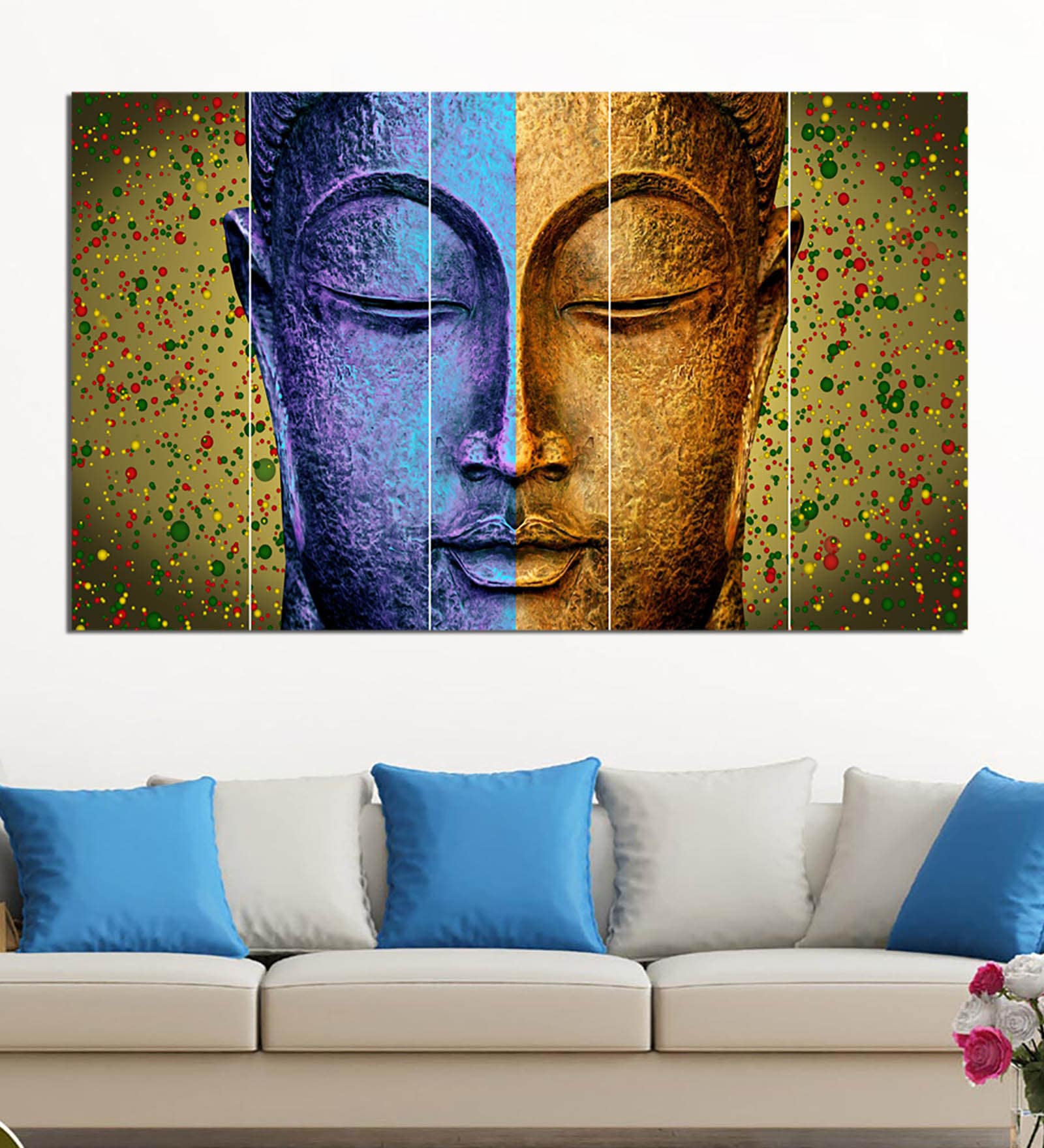 Purple Wood Multiple Frames Buddha Beautiful Art Panels