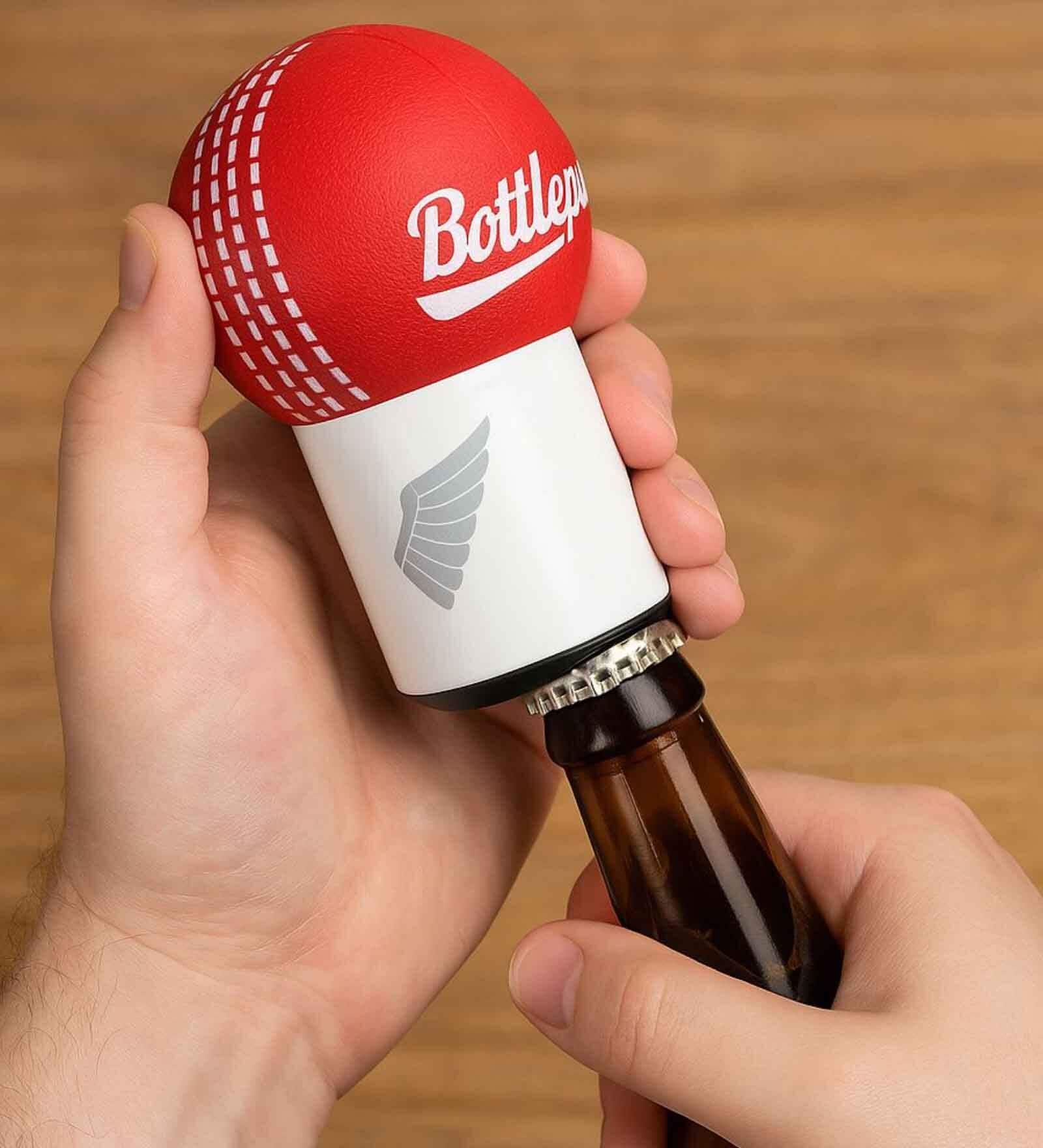 Cricket Ball Shaped Bottle Opener