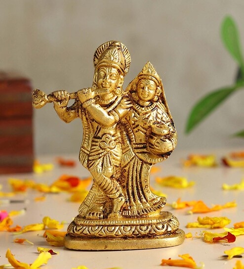 Golden Pure Brass Radhe Krishna Ji Idol