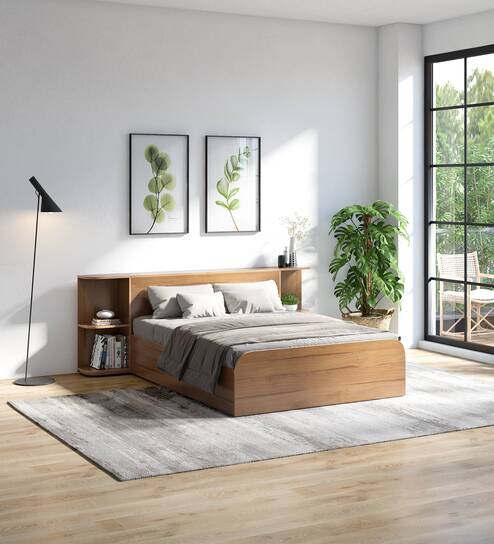 Pure Vienta Queen Size Bed In Brentwood Oak Finish