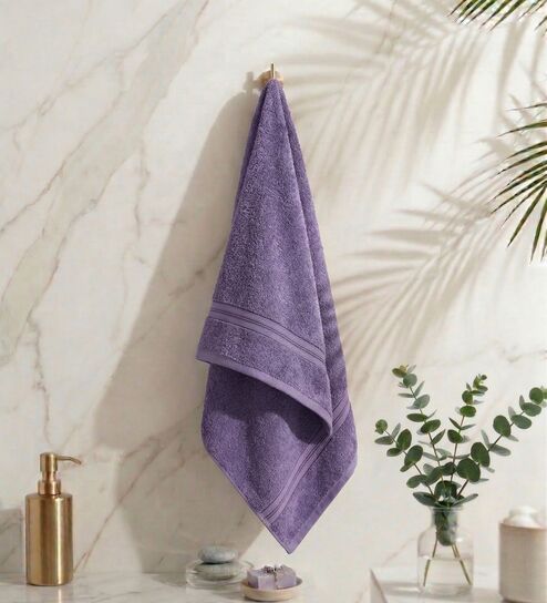 Purple 100% Cotton 400 Gsm Bath Towel