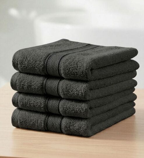 Purple 100% Cotton 400 Gsm Face Towel 4 Pc