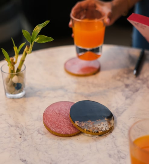 Purple Acacia Wood (Set of 4) Resin Coasters