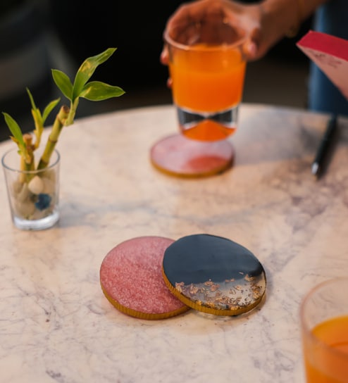 Purple Acacia Wood (Set of 4) Resin Coasters