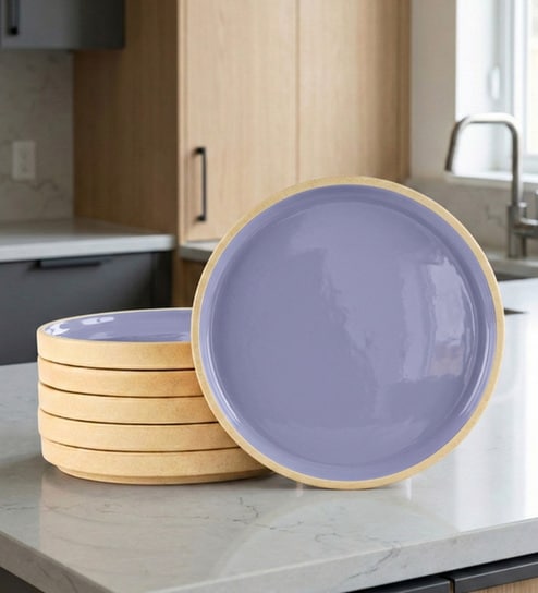 Lavendar And Cream Dinner Plates Set of 6