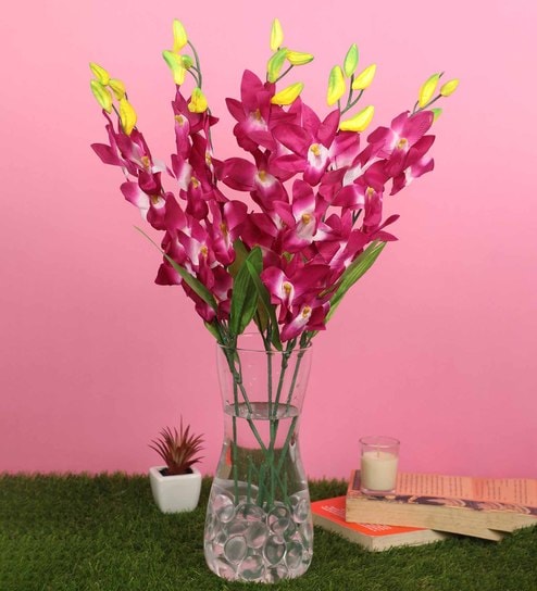 Purple Fabric Orchids Artificial Flowers