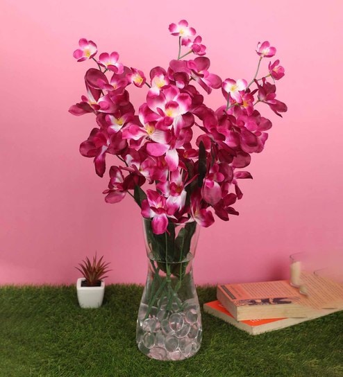 Purple Fabric Orchid Artificial Artificial Flowers