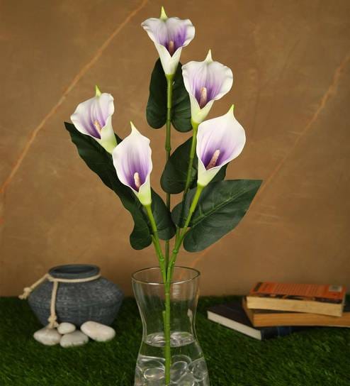 Purple Polyurethane Real Touch Artificial Callalily Flower