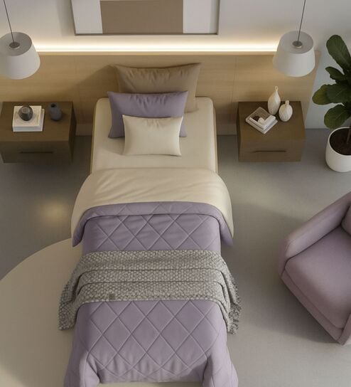 Purple Soft Fluffy Micro Solid Plain Heavy Winter Single 400GSM Reversible Comforter