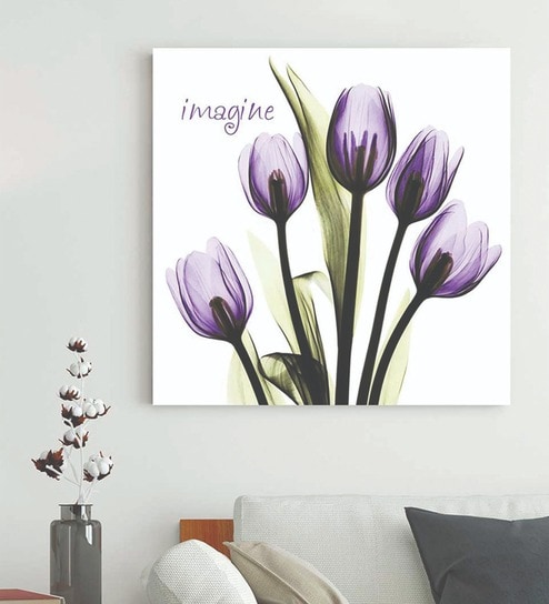 Purple Tulip Flower imagine Modern Home Decoration Purple Flower Painting , Prints Decor for Kitchen Bathroom Living Room, Bedroom