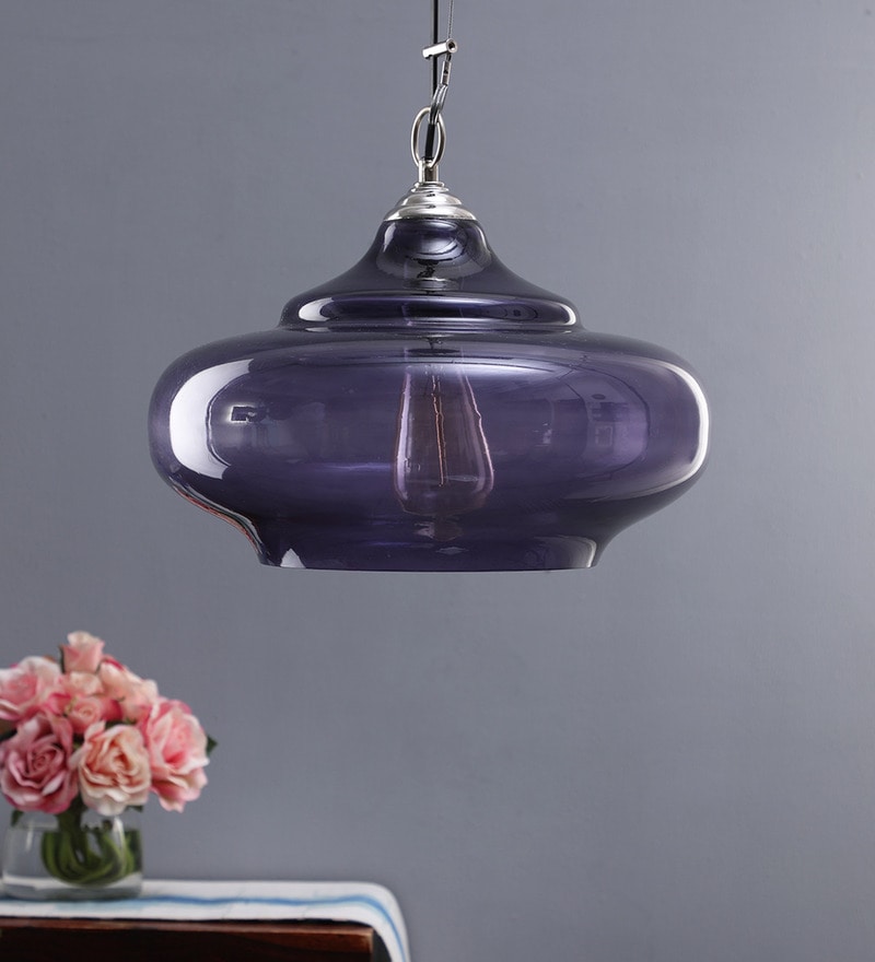 Buy Purple Glass Single Hanging Lights By Kapoor E Illuminations Online