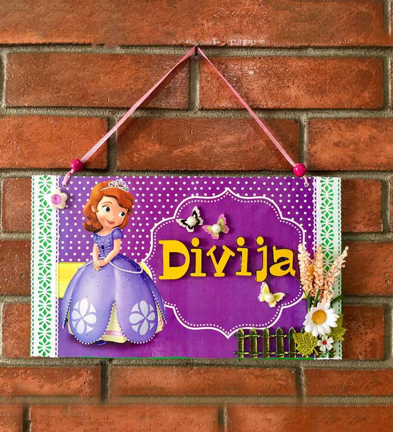 Buy Purple Wood Sophia Kids Name Plate By Hitchki Online Name Plates Name Plates Home Decor Pepperfry Product