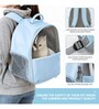 See Through Light Blue Leatherette Travel Pet Carrier Backpack