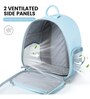 See Through Light Blue Leatherette Travel Pet Carrier Backpack