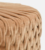 Puffy Fabric Seating Stool in Brown Colour
