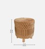 Puffy Fabric Seating Stool in Brown Colour