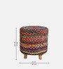 Puffy Fabric Seating Stool in Pink Multi Colour