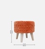 Puffy Fabric Seating Stool in Rust Colour