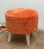 Puffy Fabric Seating Stool in Rust Colour