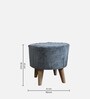 Puffy Fabric Seating Stool in Solid Grey Colour
