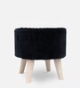 Puffy Seating Stool In Black Colour