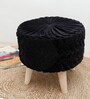 Puffy Seating Stool In Black Colour