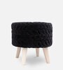 Puffy Seating Stool In Black Colour
