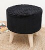 Puffy Seating Stool In Black Colour