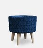 Puffy Seating Stool In Blue Colour
