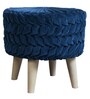 Puffy Seating Stool In Blue Colour