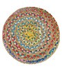 Puffy Jute Fabric Seating Stool in Multi Colour