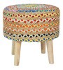 Puffy Jute Fabric Seating Stool in Multi Colour