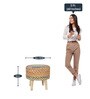Puffy Jute Fabric Seating Stool in Multi Colour
