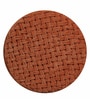 Puffy Fabric Seating Stool in Solid Rust Colour