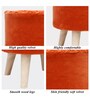Puffy Fabric Seating Stool in Solid Rust Colour