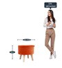 Puffy Fabric Seating Stool in Solid Rust Colour