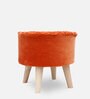 Puffy Fabric Seating Stool in Solid Rust Colour